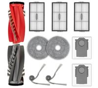 (11 Piezas) Repuestos para Roborock Saros 20, Saros 10R, Qrevo CurvX, Qrevo Curv 2 Pro, 2 cepillos giratorios, 2 cepillos laterales, 2 bolsas para polvo, 3 filtros HEPA, 2 almohadillas de fregado