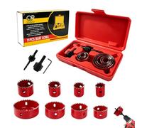 11 piezas Sierras de Corona 19-64 mm, Juego de Sierras de Copa Circular, Corona Perforadoras, Coronas para Madera, Juego de Coronas Perforadoras con Llave Hexagonal, para Madera, Pladur, Plástico