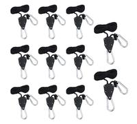 11 unidades de trinquete de trinquete, carraca resistente con gancho, gancho de cuerda ajustable, trinquete de 2 metros, 1/8 pulgadas para plantas, ventiladores y lámparas