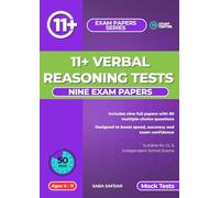 11+ Verbal Reasoning Practice Papers: Nine Full-Length Multiple-Choice Tests with Answer Keys and Downloadable Answer Sheets for 11 Plus and ... Maths, English, Vocabulary & Reasoning)