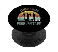 11 Wedding Anniversary For Couple Eleven Years of Marriage PopSockets PopGrip Adhesivo