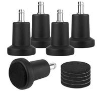 11 x 22mm Silla de Oficina Tope de Rueda Deslizadores en Forma de Campana Reemplazo 5 Piezas Ruedas Giratorias Planos Planeadores（Negro）