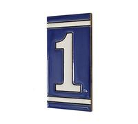 11 x 5,5 cm Azulejos de cerámica pintados a mano de color azul clásico (número 1)