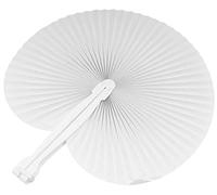 110 abanicos de color blanco para bolsitas de boda, marcadores de sitio, bombonera de boda con mango de plástico y cierre de gancho, se pueden colocar en la iglesia, en el restaurante, en la mesa del