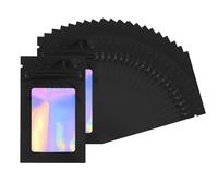 110 bolsas de Mylar negras holográficas de Mylar, bolsas de embalaje, bolsas resellables, bolsas de papel de aluminio, bolsas de polietileno para regalos de fiesta y joyas