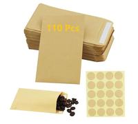 110 bolsas de papel pequeñas de 10 x 6 cm, color blanco, papel kraft para regalos de boda, caramelos, monedas