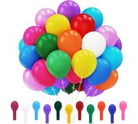 110 Globos de Cumpleaños Arcoíris, Globos de Látex de 12 Pulgadas, 11 Colores Globos Helio, Globos Colores para Decoracion Cumpleaños, Fiesta, Graduación, Aniversario, Baby Shower