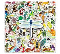 110 pegatinas impermeables de insectos para niños, adolescentes y adultos, dibujos animados, lindas pegatinas divertidas de escarabajos, pegatinas de animales mixtos, botellas de agua decorativas,