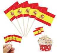 110 Piezas Banderas Palillos Dientes,Palillos Dientes con Banderas España,Bandera decorativa, Pequeño Mini palillo con Banderas,Decoraciones Palillos Dientes,para Contest