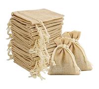 110 Piezas Bolsas de Yute, Mini Bolsas de Lino(7 x 9 CM), Bolsas de Regalo con Cordones, Bolsa de Tela Pequeñas, Bolsas de Arpillera para Regalos, Bolsa de Yute con Cordón para Joyas, Especias, Fiesta