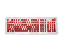 110 piezas de teclas para teclado FOS Step OEM, teclas de repuesto moldeadas por inyección en dos colores con acabado mate, compatibles con teclados mecánicos de 61, 64, 68, 72, (letras blancas rojas)