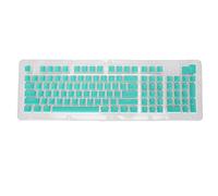 110 Piezas de Teclas para Teclado FOS Step OEM, Teclas de Repuesto moldeadas por inyección en Dos Colores con Acabado Mate, compatibles con teclados mecánicos de 61, 64, 68, 72, (Letras Blancas Cian)