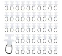 110 Piezas Polea para Pista de Cortina, Carril Interior Polea para Pista de Cortina Silencioso, Gancho de Polea para Ventana, Rieles Interiores Unidades de Ganchos de Cortina de Plástico (Blanco)