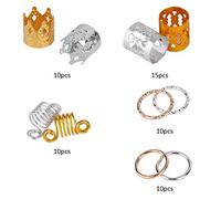 110 Uds. Anillos para Trenzas de Pelo, Rastas, Pinzas para el Pelo de Tres Capas, Decoración para Mujeres y Niñas