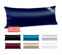 110 x 45 cm Color Azul Navy. Funda de Almohada de Seda Seda 6A Mulberry de 22 Momme. Termorreguladora, hipoalergénica, cuida de tu Piel y tu Cabello. Certificada Oeko-Tex y Gots.