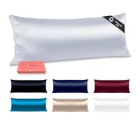 110 x 45 cm, Gris Azulado. Funda de Almohada de Seda Seda 6A Mulberry de 22 Momme. Termorreguladora, hipoalergénica, cuida de tu Piel y tu Cabello. Certificada Oeko-Tex y Gots.