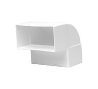 110 x 55 mm/11 x 5,5 cm Codo de canal rectangular para conexión de tubería - Ángulo: 90° - Sistema de ventilación, calefacción, refrigeración - Elemento de ventilación para espacios limitados.