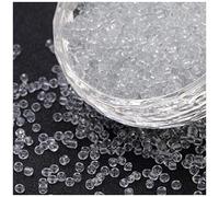 1100 cuentas de cristal de 4 mm, 6/0, abalorios, transparentes, pequeñas cuentas para niños, colores a elegir (cristal transparente)