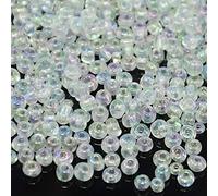 1100 cuentas de cristal de 4 mm, 6/0, abalorios, transparentes, pequeñas cuentas para niños, colores a elegir (cristal AB transparente)