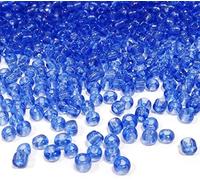 1100 cuentas de cristal de 4 mm, 6/0, abalorios, transparentes, pequeñas cuentas para niños, colores a elegir (azul transparente)