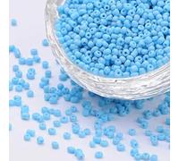 1100 cuentas de cristal de 4 mm, 6/0, abalorios, transparentes, pequeñas cuentas para niños, colores a elegir (azul opaco)