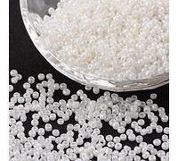 1100 cuentas de cristal de 4 mm, 6/0, abalorios, transparentes, pequeñas cuentas para niños, colores a elegir (blanco ceilán)