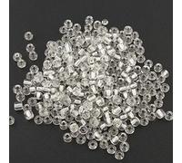 1100 cuentas de cristal de 4 mm, 6/0, abalorios, transparentes, pequeñas cuentas para niños, colores a elegir (cristal con incrustación plateada)