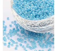 1100 cuentas de cristal de 4 mm, 6/0, cuentas de pony transparentes, para niños, colores a elegir (azul Ceilán)