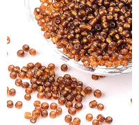 1100 cuentas de cristal de 4 mm, 6/0, cuentas de pony transparentes, para niños, colores a elegir (marrón oscuro reflejo plateado)