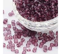 1100 cuentas de cristal de 4 mm, 6/0, perlas Pony transparentes, para niños, colores a elegir (lila transparente)