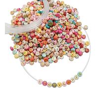 1100 cuentas de letras de la A a la Z de colores con letras de 7 mm, perlas acrílicas, pulseras para hacer tú mismo, joyas para hacer manualidades, regalos para niñas