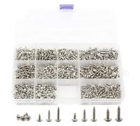 1100 Uds M1.7 M2 M2.3 M2.6 PWA cabeza redonda cruzada con arandela tornillo autorroscante cabeza de armazón tornillos autorroscantes cabeza de oblea