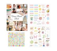 1100+ Vision Board Book, fiabilidad de larga duración, 28 x 21,5 cm, kit de arte de tablero de visión, libro creativo de imágenes prediseñadas, portátil y fácil de usar, para mujeres, esposas, novias