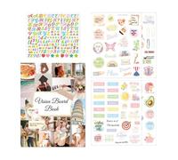 1100+ Vision Board Book, fiabilidad de larga duración, 28 x 21,5 cm, kit de arte de tablero de visión, libro creativo de imágenes prediseñadas, portátil y fácil de usar, para mujeres, esposas, novias