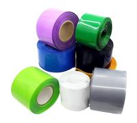 110mm Width PVC Heat Shrink Tube, Blue & Multicolor Shrinkable Cable Sleeve - Pack Cover for 18650 Lithium Battery Film Wrap(Fruit Green)