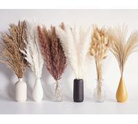 110PCS Ramo de Hierba de Pampas Seca, Decoración de Mesa Boho, Flores Secas de Cola de Conejo, Pompas Marrones, Hierba de Pampas Blanca para Bodas, Hogar, Fiesta Rústica, Decoraciones para Baby Shower