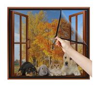 110x135cm Fibra de vidrio Mosquitera Ventana, Autoadhesivo Antimosquitos Malla Fácil Instalación para plástico,madera,aluminio de la ventana