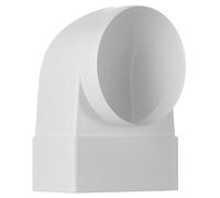 110x55 mm - Ø 100 mm Adaptador de Canal Plano a Tubo Redondo - Codo de 90°, Conector