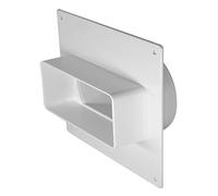 110x55mm - Ø 100mm Adaptador de Canal Plano a Tubo Redondo - Conector, Reductor de Plástico con Brida