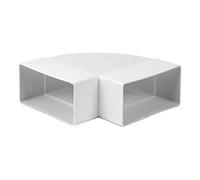 110x55mm Codo Horizontal de 90° - Codo de Canal Plano - Adaptador para Conducto Rectangular de Plástico