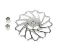 1113T Rodillo de rueda de cambio trasero de bicicleta, aleación de aluminio de alta resistencia, funcionamiento suave para ciclismo de 7/8/9/10 velocidades (13T plateado)