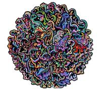 112 adhesivos de dinosaurios neón, juegos de adhesivos para niños, decoración de dragones voladores, coronación del dragón, dibujos de dibujos animados, adecuados para maletas, monopatines, diarios