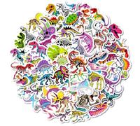 112 pegatinas de esqueletos de dinosaurios, juego de pegatinas para niños, divertidas decoraciones de animales con dibujos animados, aptas para maletas, monopatines, diarios