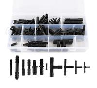 113 Piezas Juego de Conectores para Manguera de, Drip Irrigation te Connector - Incluye Piezas en T, Rectas y Reductoras, en 12 Tamaños Diferentes, para Sistemas de Riego, y Lavado de Parabrisas