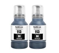 113 Pigmento Tinta Compatible con Epson 113 Cartucho de Tinta Multipack para ET-16150 ET-16600 ET-16650 ET-15000 ET-5100 ET-5150 ET-5160 ET-5170 ET-5800 ET-5850 ET-5880 (2-Pack, 2 Negro)
