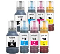 113 Pigmento Tinta Compatible con Epson 113 Cartucho de Tinta Multipack para ET-16150 ET-16600 ET-16650 ET-15000 ET-5100 ET-5150 ET-5160 ET-5170 ET-5800 ET-5850 ET-5880(8-Pack, 2BK / 2C / 2M / 2Y)