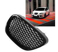 1133007,Rejilla de Malla de Parachoques,Rejilla Delantera de Coche Negra Brillante,Resistente Al Agua,Resistente Al Desgaste para Reparación,Reemplazo para Seat MK2 1P 05 09