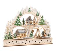 11384 Arco eléctrico iluminado, Aldea de Invierno, de madera, luz eléctrica con música