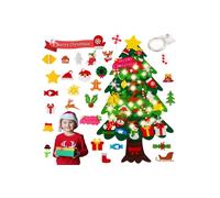 113cm felt Christmas tree with LED lights, Christmas tree decoration, display case, 35 pieces, DIY removable Christmas decoration, gifts