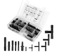 113uds Surtido de Conectores de Vacío, Conectores de Vacío para Automóviles Conectores de Mangueras de Vacío Conectores en T/Recto/Reductor Conectores de Líneas de Vacío (12 Tamaños)